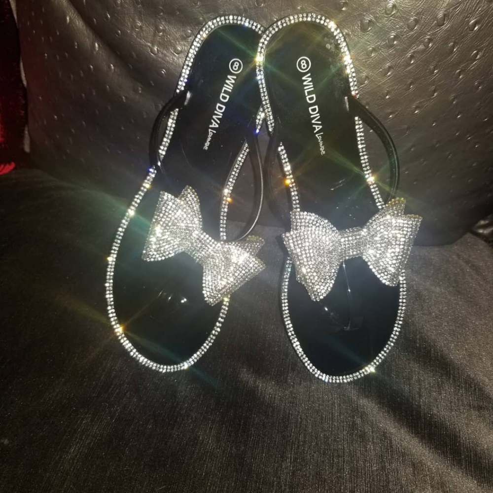 COPY - Crystal embezzled jellies in black